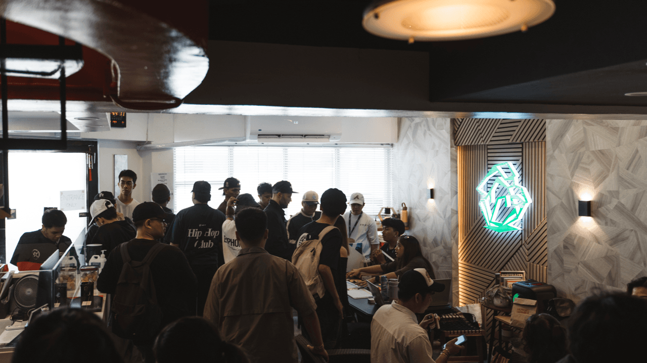 People gathering for an event